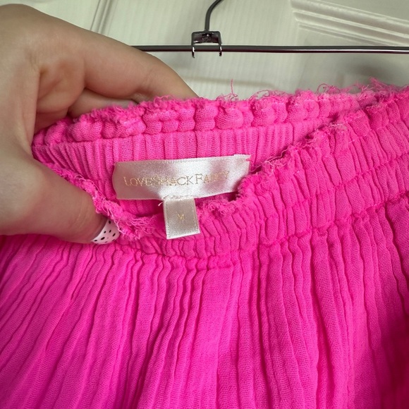 LOVESHACKFANCY Ruffle Mini Skirt in Fuschia Pink Tiered Boho Preppy LSF Skirt M - Picture 4 of 7